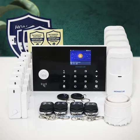 HOMSECUR Wireless&Wired 4G/GSM WIFI Home House Alarm System with IOS/Android APP