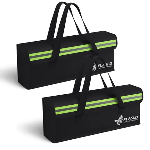 2 PCS Black 19.3x4.3x7 Inch Lipo Fireproof Bag Ebike Battery Charging Box
