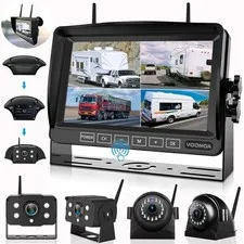 1080P Wireless RV Camera System, IP69 Waterproof Night 15 x 10 x 4 IN, Black