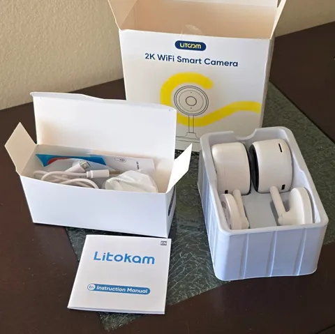 Litokam 2K WiFi Indoor IP Camera 2-Pack Night Vision 2-Way Audio LF-C1t