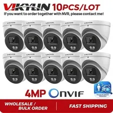 10 Pack Vikylin 4MP POE Camera Onvif Outdoor Indoor IR 30M Audio Wired IVS CCTV