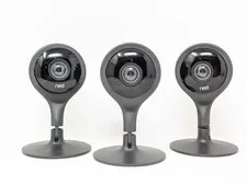 Lot of 3 Google Nest Cam Indoor Cameras 1st Gen A0005 No Power Cables - Tested