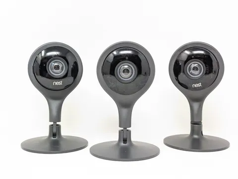 Lot of 3 Google Nest Cam Indoor Cameras 1st Gen A0005 No Power Cables - Tested
