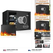 [ 1.2 Cu.ft. ]PATRON Fireproof Safe for Home,Digital Security Home Cabinet Sa...