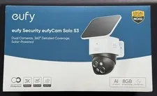 eufy Security eufyCam Solo S3 Solar-Powered 3K Outdoor Camera - Brand New