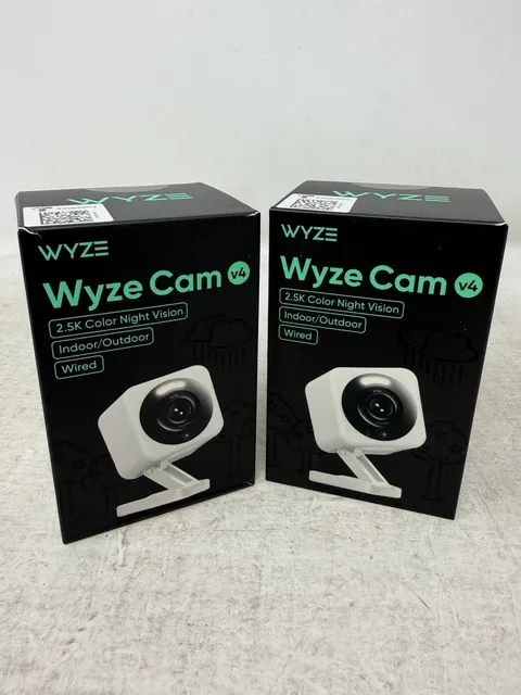 2-Pack Wyze Cam v4 - 2.5K QHD Indoor/Outdoor WiFi Smart Security Camera