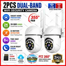 2-Pack Wireless 5G WiFi Security Camera System Smart Outdoor Night Vision 1080P