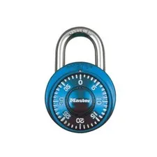 Blue Master Lock Indoor 3 Digit Combination Padlock for Locker and Gym Use