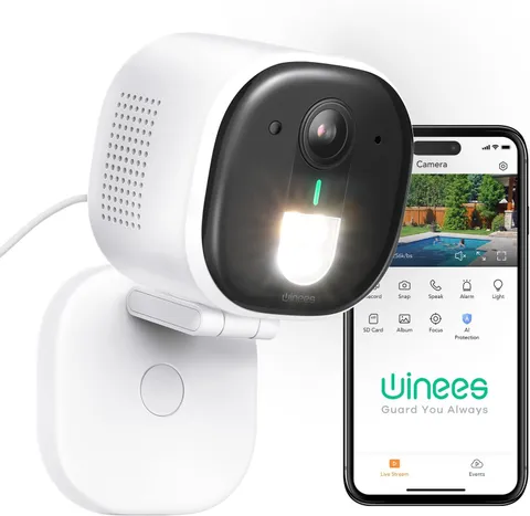 Security Cameras Outdoor, Wired 2K Wi-Fi Cameras for Home Security, 2.4G Indoor