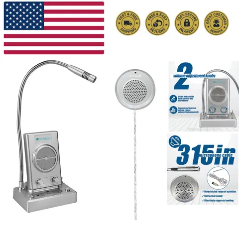 TW102 Window Microphone Speakers, Window Intercom System, 8M Cable with Loud ...