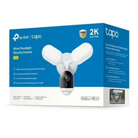 TP-Link Tapo Wired Security Light and Camera TC53 No Subscription Needed NIB