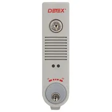 Detex - EAX-300W GRAY W-CYL KA - Door Prop Alarm, Surface Mount, Battery
