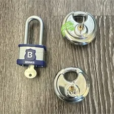 Brinks High Security Padlocks Set 3 Stainless Steel Hardened Shackle Key Lock