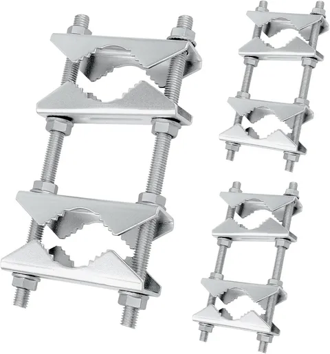 3 Pack Antenna Mast Clamp 2 inch Pole to Pole Mounting Kits Heavy Duty Mast t...