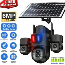 6MP Solar Security WiFi Camera Wireless Outdoor Night Vision IP Surveillance LOT