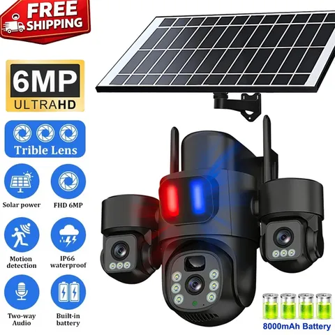 6MP Solar Security WiFi Camera Wireless Outdoor Night Vision IP Surveillance LOT