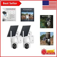 Off-Grid Solar 4G LTE Security Cameras with 2K Video and Night Vision - White
