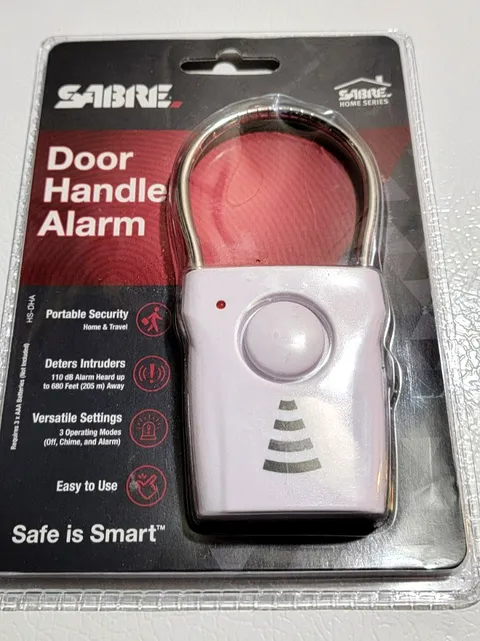 SABRE Door Handle Alarm - Portable Security for Home, Travel & Hotels - 110dB