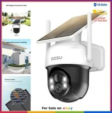 Outdoor Solar Security Camera 2K Wireless 360 PTZ Auto Person Tracking Two-Way