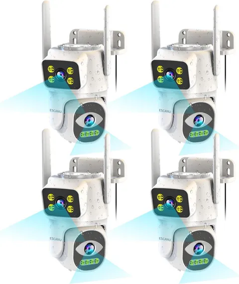 Cameras for Home Security with Dual Lens, 2.4G/5G Outdoor Security Camera, Wifi