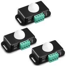3 Packs 12 V 24 V PIR Sensor Adjustable LED c Black Infrared Motion Detector ...