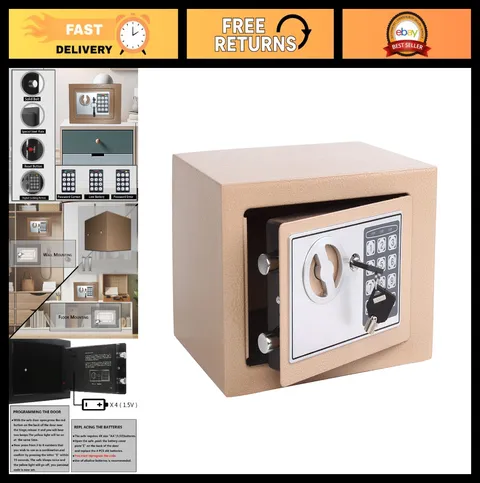 Small Steel Security Safe Box with Keypad - 0.23 Cu Ft, Digital Lock for Home, O