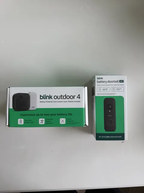 Blink Outdoor 4 Wireless Camera Security System &Blink Video Doorbell 2k+ BUNDLE