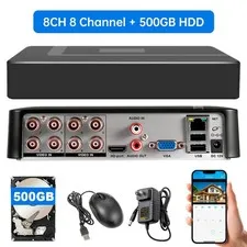 8CH 4-in-1 Multi Signal Compatible DVR Preloaded 500GB Surveillance Hard Disk