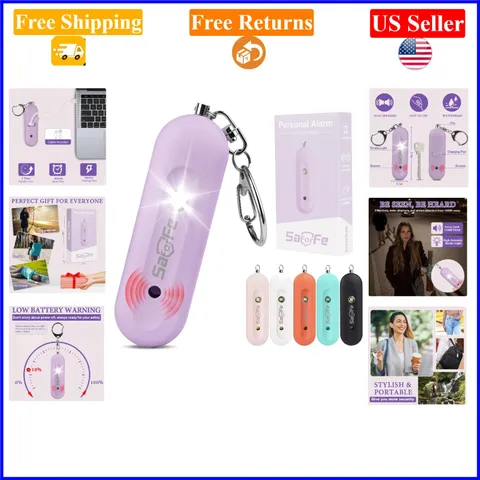 Personal Safety Alarm Waterproof 140dB Keychain for Women Teens Seniors