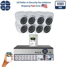 Evertech 16 Channel Security Camera Surveillance Set 1TB HDD 8 Camera
