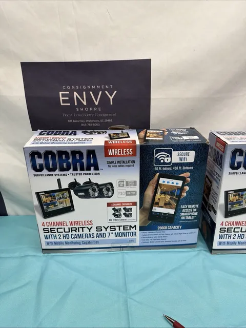 Cobra 63890 8-Channel Security Camera System with 4 HD Cameras New Open Box