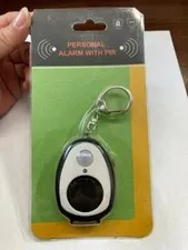 NEW PERSONAL ALARM WITH PIR - KEYCHAIN + LIGHTS + SOS HELP - BLACK & WHITE (SS2)