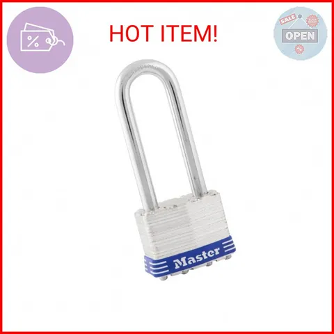 Master Lock 1KALJ Outdoor Padlock with Key, 1 Pack, Silver