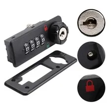 4 Digit Combination Mechanical Lock ABS Password Lock Black for Mailbox Cabinet