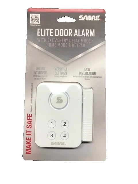 Sabre Elite Door Alarm With Exit/Entry Delay Mode + Home Mode & Keypad - New