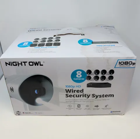 Open Box, Night Owl Security System, 1TB 8 Channel DVR, 8 Wired 1080p HD Cameras