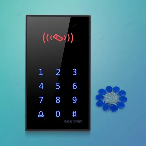 Door RFID ID Card Reader Access Control Keypad + Free10 ID Card Key Fobs