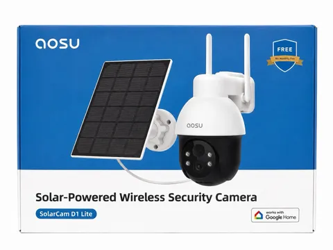 AOSU Solar Powered Outdoor Wireless Security Cam D1 lite Model-C9L NEW Free Ship