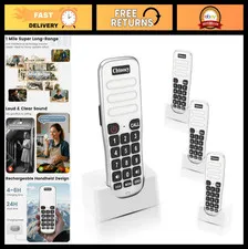 Wireless Intercom System for Home & Office, 1 Mile Range, Rechargeable, 10-Chann