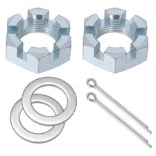 2 Set Trailer Axle Nut Kit Castle for 1" Shaft Spindle, Includes 1"...