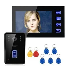 7inch TFT LCD color Video Door Phone Intercom Doorbell RFID Touch Button Unlock