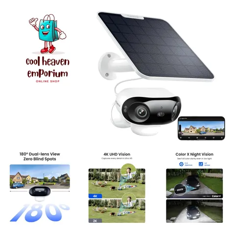 Argus 4 Pro 4K Solar Camera Outdoor Wireless, 180° Dual-Lens 8MP Camera for H...