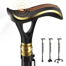 Smart Alarm Walking Cane for Men & Women, Telescopic and Adjustable Walking S...