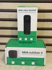 Blink Outdoor 4 Wireless Camera Security System & Blink Video Doorbell BUNDLE