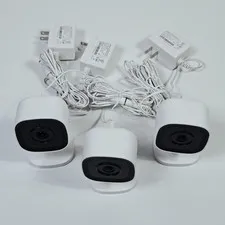 Lot of 3 Alarm.com ADC-V523X Indoor 1080p Wi-Fi Security Cameras w/ Power Supply