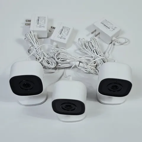 Lot of 3 Alarm.com ADC-V523X Indoor 1080p Wi-Fi Security Cameras w/ Power Supply
