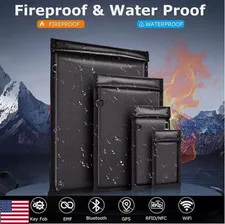 Faraday Bag Fireproof & Water Resistant Bag Anti-Theft Hacking Pouch Case Money
