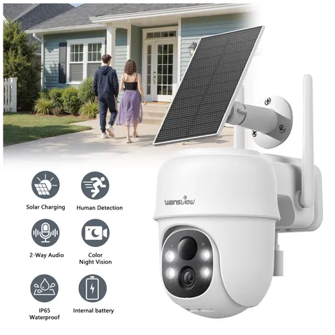 Wansview 2K Wireless Solar Security Camera Outdoor WiFi for Home Ai Detection