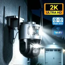 Camaras De Seguridad Wifi Exterior 2K HD Inalambrica Con Vision Nocturna Video