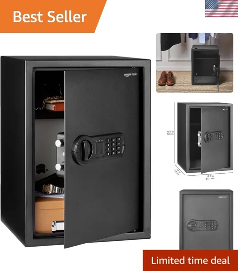 Heavy-Duty Home Safe with Interior Shelf - Electronic Lock, 1.8 Cubic Feet